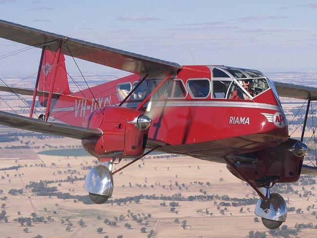 Des Porter in his De Havilland replica plane. Picture: Supplied