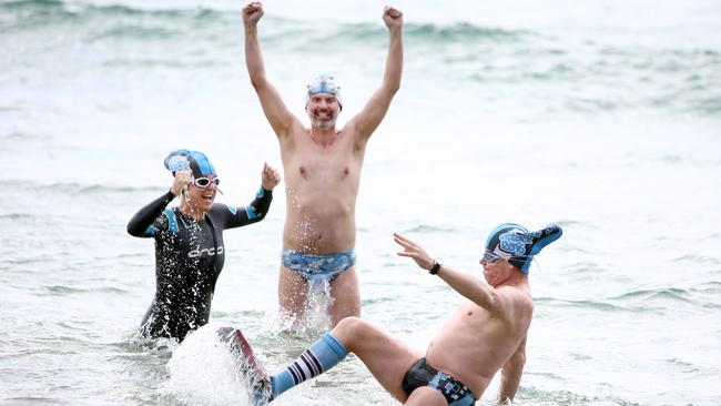 Sharks fans at North Cronulla beach. Picture: Chris Pavlich