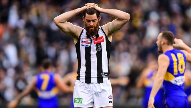 Tyson Goldsack’s last AFL game was the 2018 grand final. Picture: Daniel Carson (Getty).