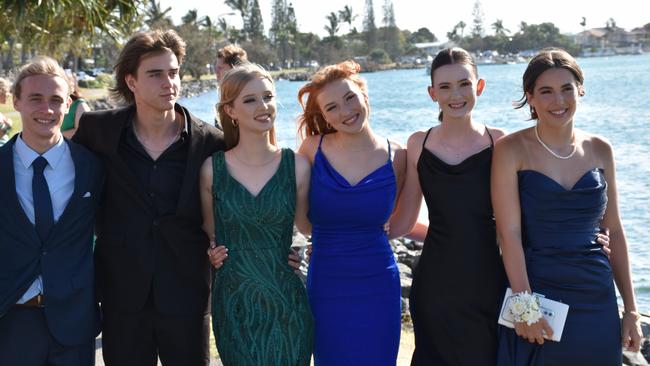 Suncoast Christian College students and parents gather at La Balsa Park for photos ahead of the formal at The Events Centre, Caloundra.