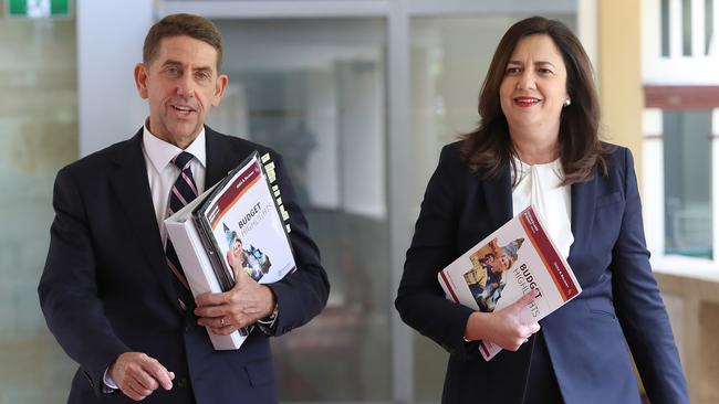 Treasurer Cameron Dick ultimately wants Premier Annastacia Palaszczuk’s job when it becomes available. Picture: Jono Searle/Getty Images