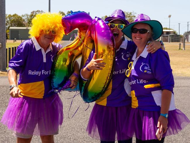 Robert Lawton, Angela Young and Mel Hollands from Maroondan State School at the 2023 Bundaberg Relay for Life.