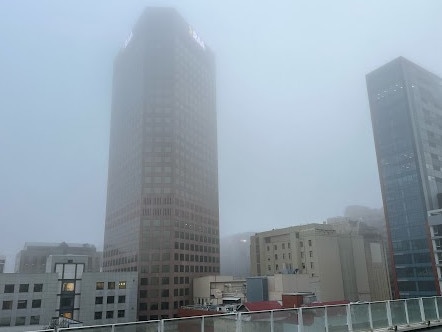 Adelaide blanketed in heavy fog. Picture: Supplied.