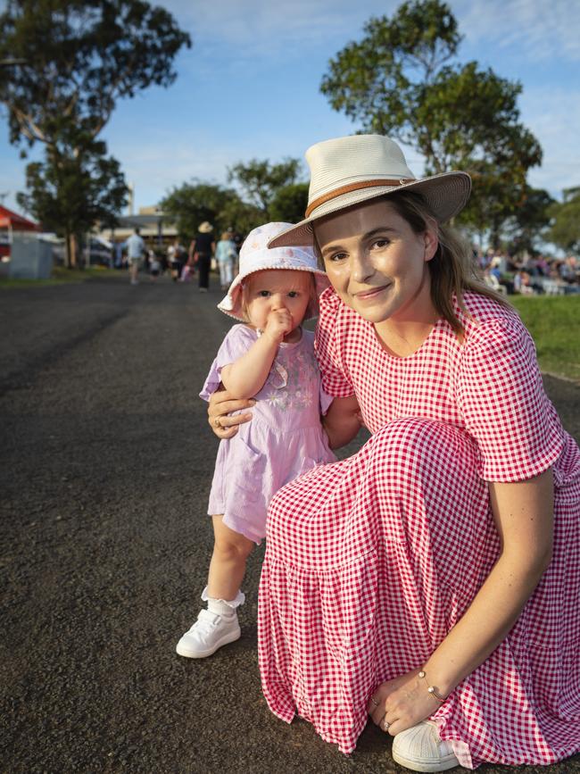 Sixteen-month-old Margot Whiteside with her mum Lexi Whiteside at the Toowoomba Royal Show, Friday, March 31, 2023. Picture: Kevin Farmer