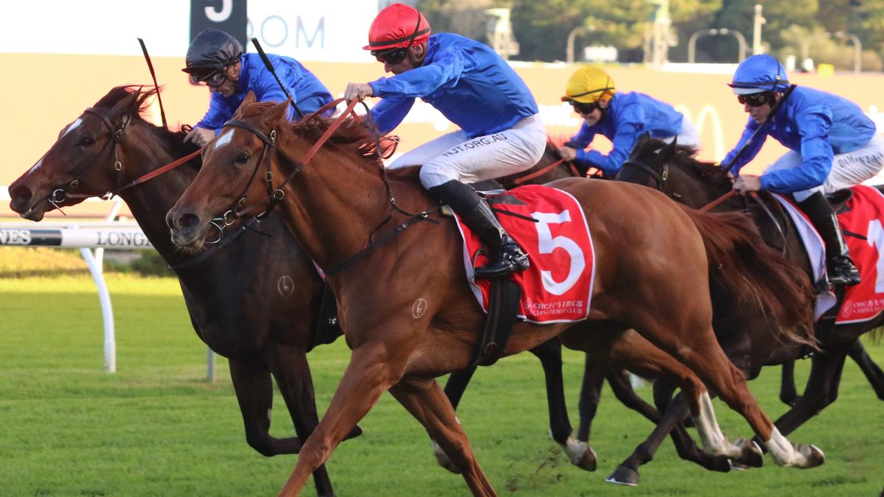 Smart mare Heresy (red cap) is a good chance second-up in The Nivison. Picture: Grant Guy