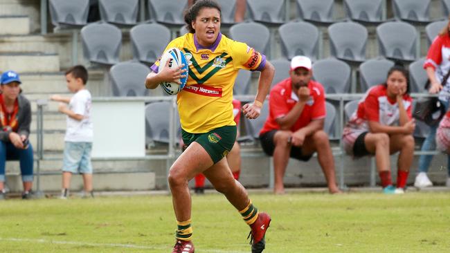 Zahara Temara at the Rugby League Commonwealth Championships in February. Photo: AAP