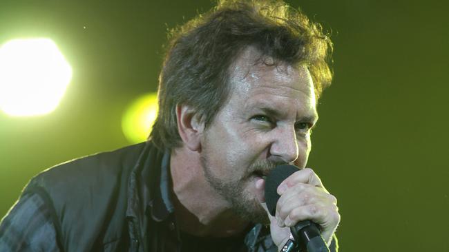 Big Day Out 2014. Pictured: Lead singer of Pearl Jam Eddie Vedder. Picture: Attila Szilvasi.