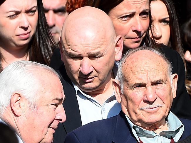 John Latorre (centre) at the funeral of Vince Benvenuto, son of former Calabrian mafia godfather Liborio Benvenuto.