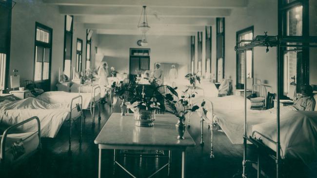 The men's ward at the old Marrickville Hospital.