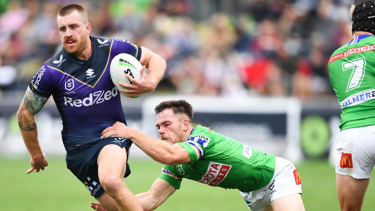 Cameron Munster in action for Melbourne against Canberra in Wagga Wagga. Credit: NRL Images.