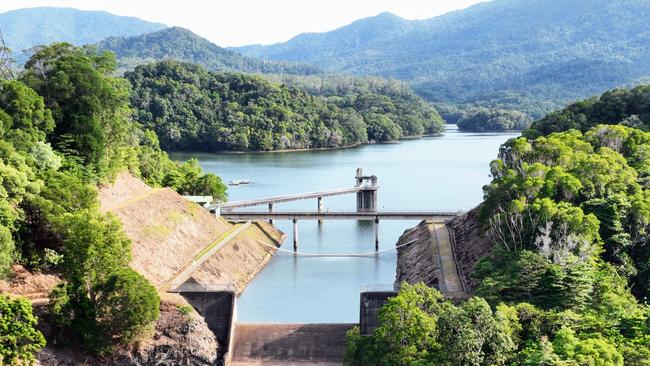 Copperlode Falls Dam and water intake, on the edge of Lake Morris, is the main drinking supply for Cairns and surrounds. The council is seeking an extra $236m from the state and federal governments to fund the critical project. Picture: Brendan Radke