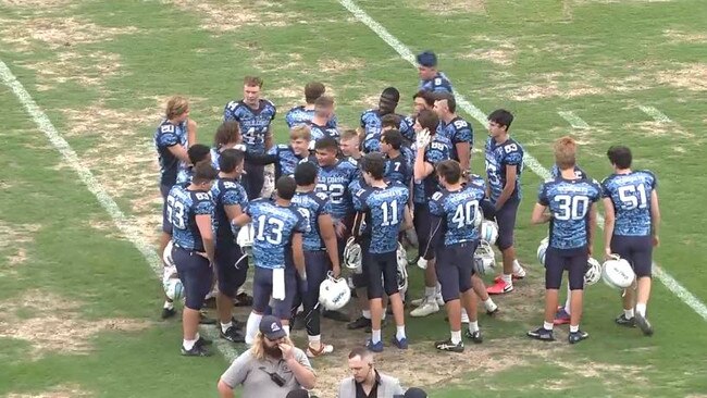 Gold Coast Stingrays celebrate a Sun Bowl victory in Juniors.