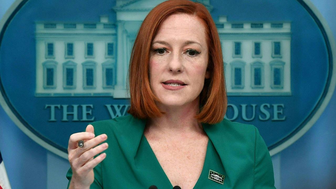 White House Press Secretary Jen Psaki speaks at a press briefing. Picture: Nicholas Kamm / AFP