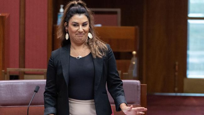 Now Independent Senator Lidia Thorpe in the Senate chamber on Tuesday. Picture: NCA NewsWire / Gary Ramage