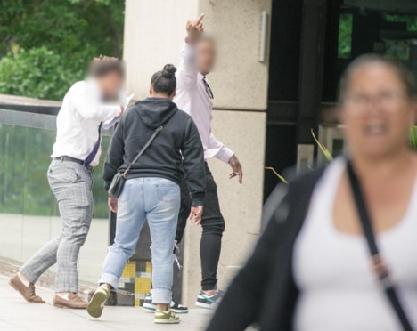 A man accused of rape outside court. Pic: Glenn Campbell