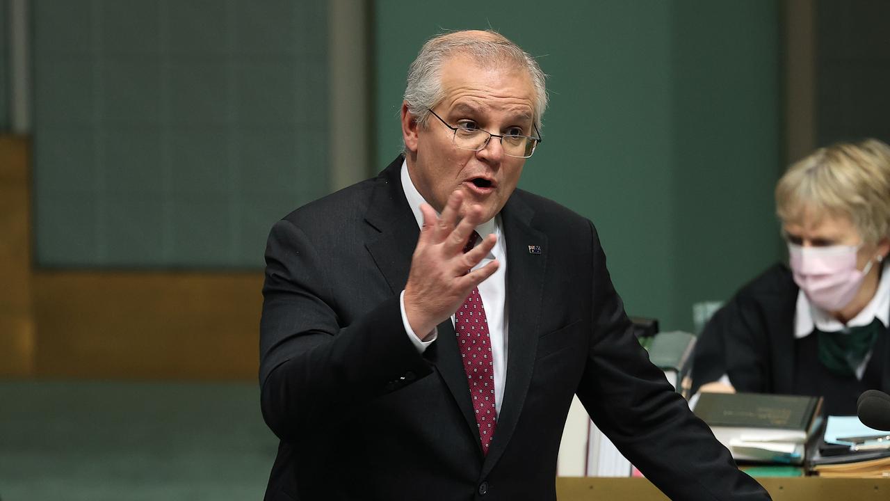 The Prime Minister Scott Morrison during Question Time in the House of Representatives in Parliament House Canberra. Picture: NCA NewsWire / Gary Ramage