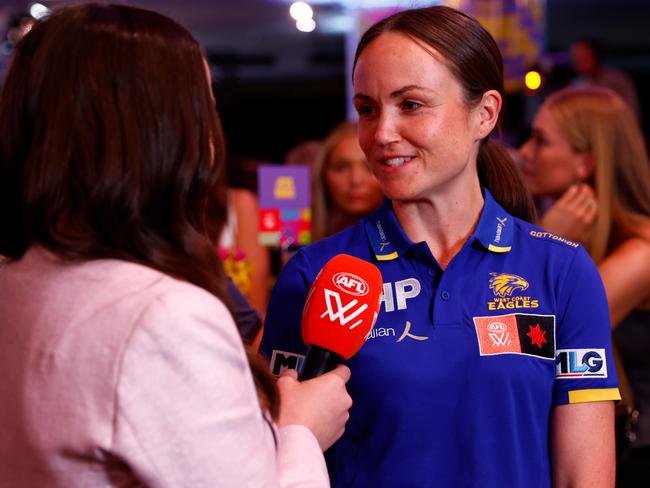 Daisy Pearce, Senior Coach of the Eagles is seen during the 2023 AFLW Draft at Marvel Stadium on December 18, 2023 in Melbourne, Australia. (Photo by Dylan Burns/AFL Photos via Getty Images)