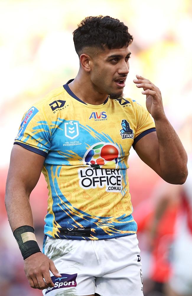 Alofiana Khan-Pereira of the Titans has enjoyed a great first half. (Photo by Hannah Peters/Getty Images)