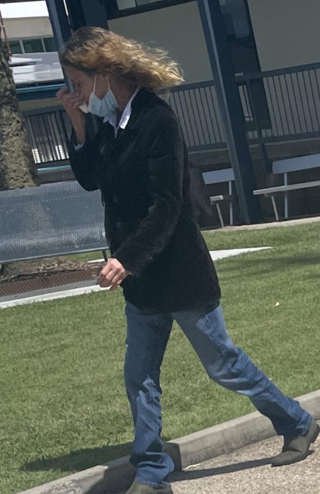 Sylvia Meredith Lindley leaving the Redcliffe Magistrate Court after appearing for assaulting a police officer and spilling alcohol in a cab, which she refused to pay the fare for.