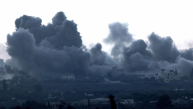 Smoke billows over northern Gaza during Israeli bombardment on Wednesday. Picture: AFP