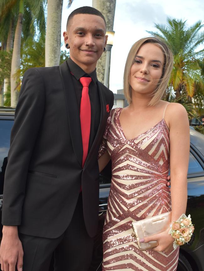Darnell Pearson and Taylor Badger at the Mackay State High School formal at the MECC, on Wednesday November 18. Picture: Zizi Averill