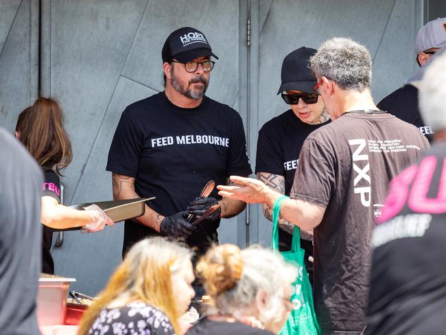 Grohl also regularly works with homeless people in Los Angeles. Picture: Mark Stewart