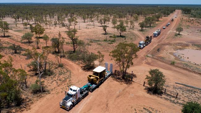 20 December 2018 Labona Camp, Queensland - The first heavy equipment arrives at Adani's Labona Camp in central western Queensland to commence construction on Carmichael Mine - Photo: Cameron Laird