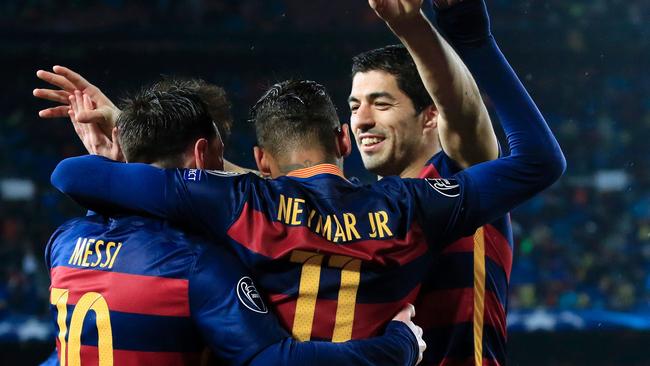 Barcelona's brilliant forward line of Lionel Messi, Neymar and Luis Suarez.