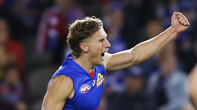 Luke Beveridge says Aaron Naughton’s performance against the Tigers will be opposition defences ‘paranoid’. Picture: Michael Dodge/Getty Images. 