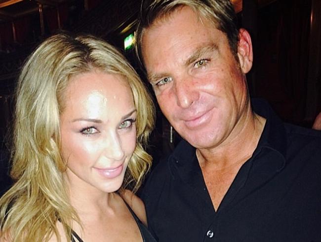 Attractive couple: “About to watch my good friend Chris Martin & #Coldplay at the amazing Royal Albert Hall”. Picture: Shane Warne / Instagram