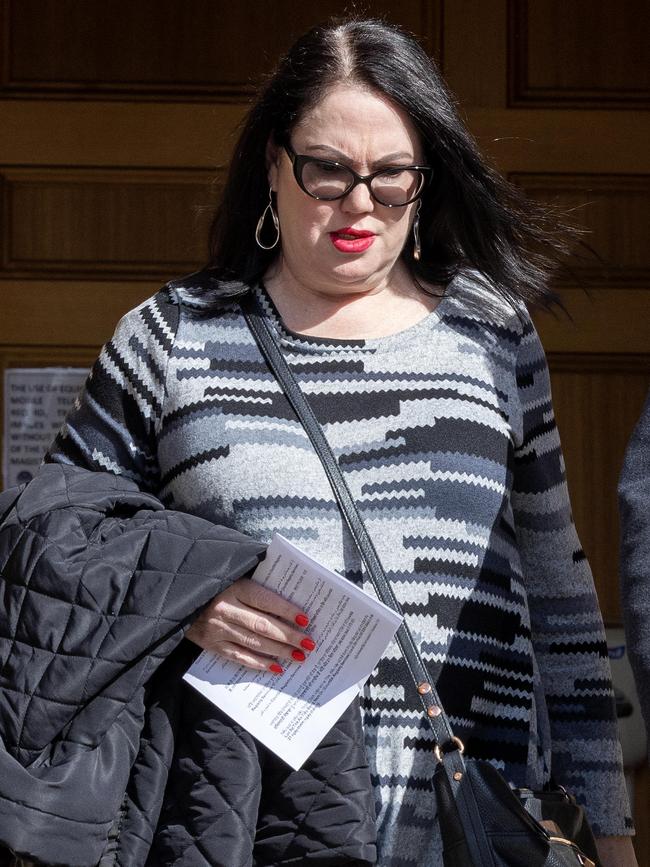 Kylie Austin leaves the Adelaide Magistrates Court after an earlier hearing. Picture: NCA NewsWIRE / Emma Brasier