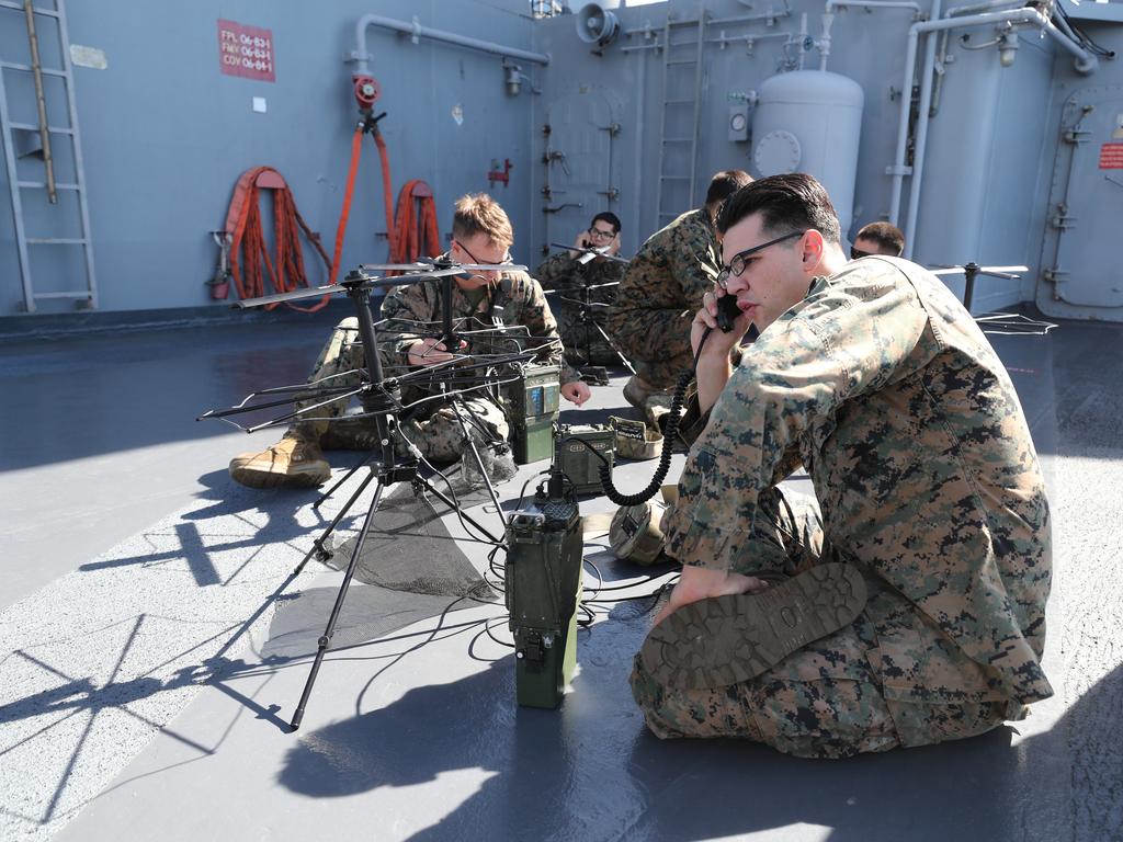 Photos on board the USS Wasp. Pic Peter Wallis