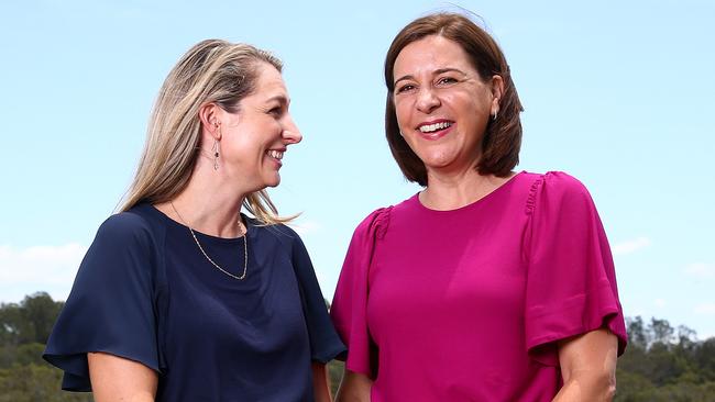 LNP candidate for Currumbin Laura Gerber and Opposition Leader Deb Frecklington. Picture: Adam Head.