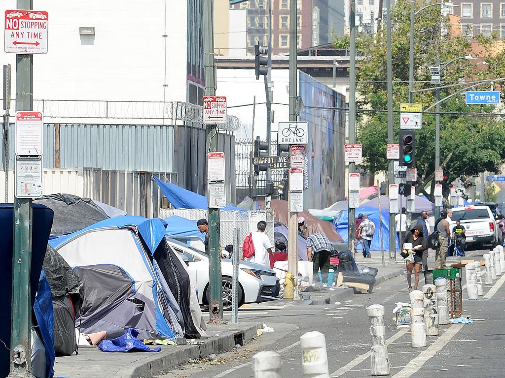 Skid Row in downtown Los Angeles resembles a third world slum. Picture: Jeff Rayner (Coleman-Rayner)