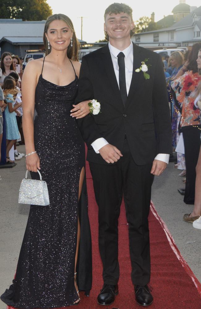 Warwick State High School graduates (from left) Chelsea and Caleb at Warwick RSL on November 17, 2023. Photo: Jessica Klein