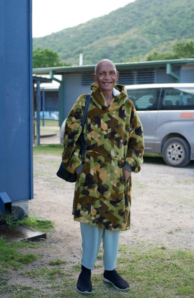 Florence Joyce-Izzard, 75, was the first to cast his vote on Palm Island. Picture: Blair Jackson