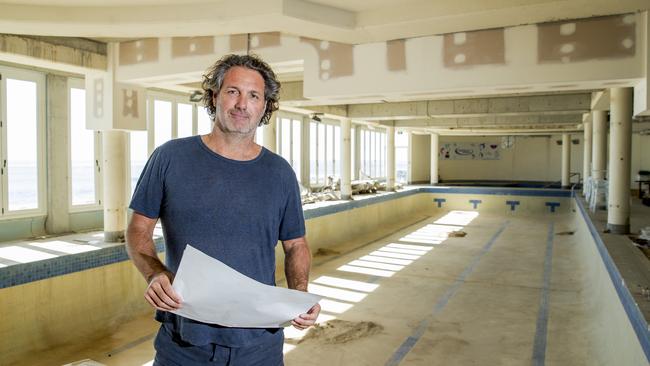 Burleigh Pavilion owner Ben May in the pool area. Picture: Jerad Williams