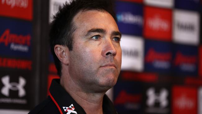 Brad Scott was unveiled at a press conference on Friday morning. Picture: Getty Images