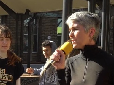 Randwick City Council's Mayor Philipa Veitch who spoke at a Students for Palestine rally at the University of New South Wales on Wednesday July 17 2024. Picture: Facebook