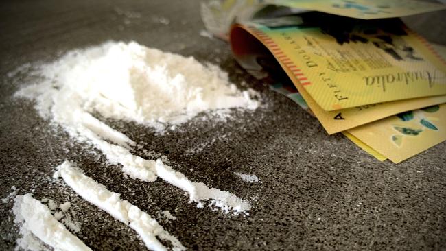 Generic image of cocaine and cash. Picture: Supplied