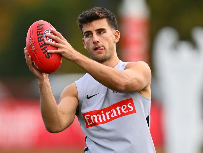 Nick Daicos plays in the last game of the round. Picture: Quinn Rooney/Getty Images