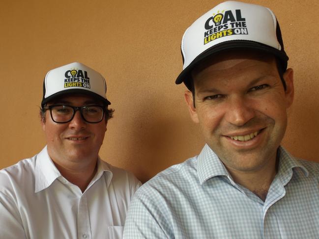 09/04/2019 Matt Canavan and George Christensen in Bowen, Queensland. Source: Monique Preston