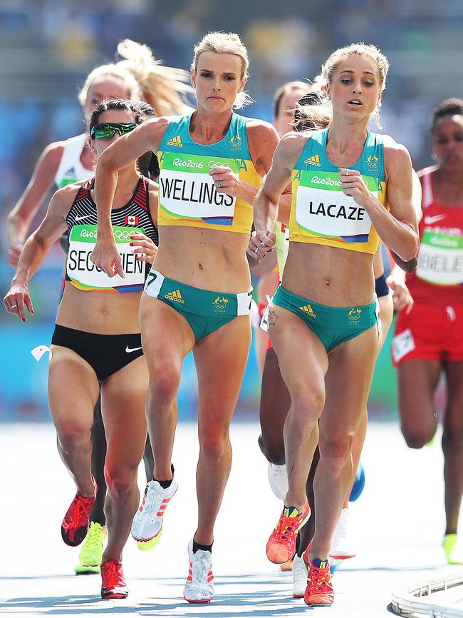 Australia's Eloise Wellings and Genevieve LaCaze both through to the final in the Women's 5000m after heat 1 during Athletics on Day 11 at the Rio 2016 Olympic Games. Picture. Phil Hillyard