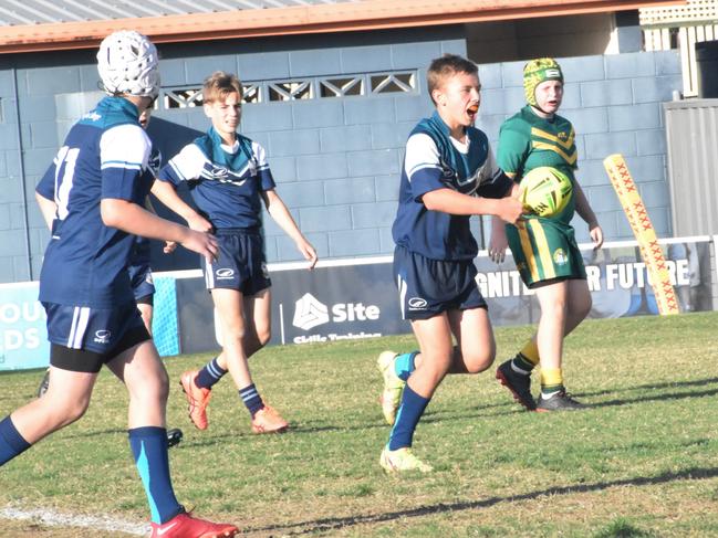 Rockhampton District Secondary Schools Rugby League grand finals, Year 7C, St Brendan’s College versus Heights College, Browne Park, September 7, 2022.
