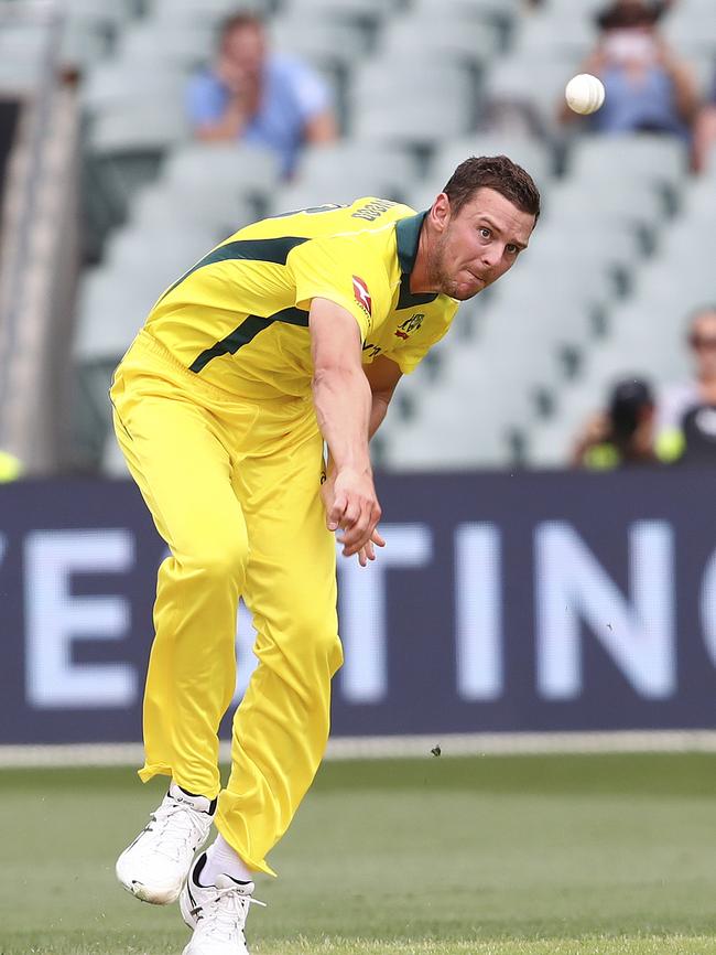 Josh Hazlewood, along with Mitchell Starc and Pat Cummins, gives Australia a scary pace-bowling line-up. Picture Sarah Reed