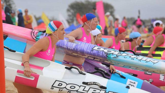 Meegan Hoare from Coffs Harbour Surf Life Saving Club won the 30-34 Female Ironwoman, Board Race and Surf Race at the NSW Championships at Swansea Belmont's Blacksmiths Beach. Picture: NSWSLS