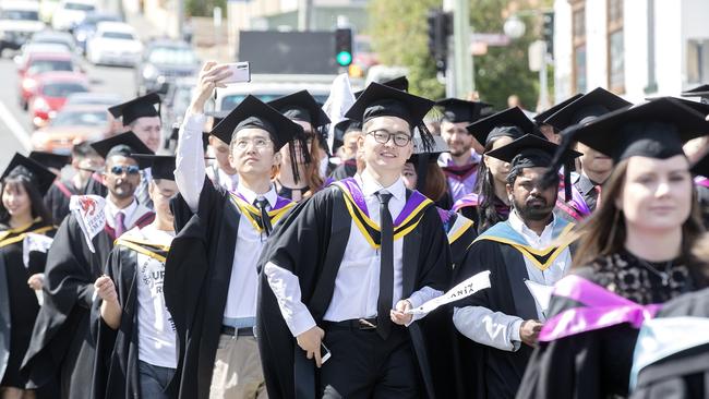 Town and Gown at the UTAS Graduation, Launceston. Picture: CHRIS KIDD