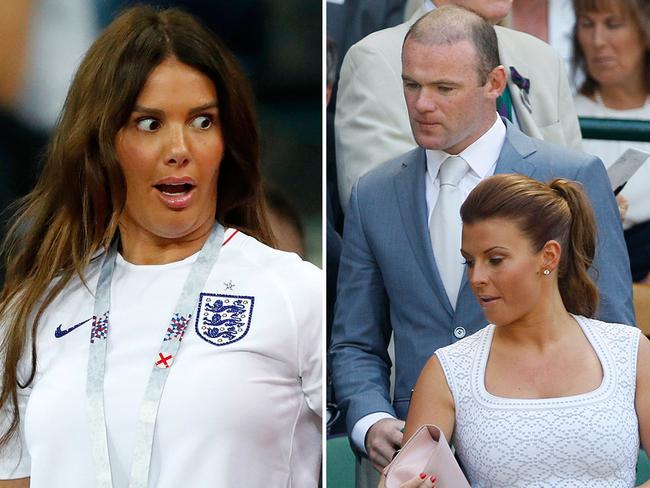 Rebekah Vardy (left) and Wayne and Coleen Rooney. Pictures: File