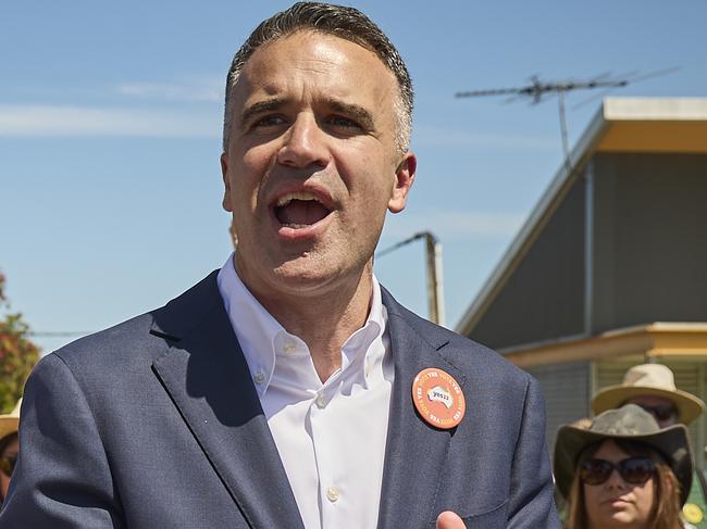 Premier Peter Malinauskas speaking at the Yes 23 campaign in Clearview, Sunday, Oct. 8, 2023. Picture: Matt Loxton