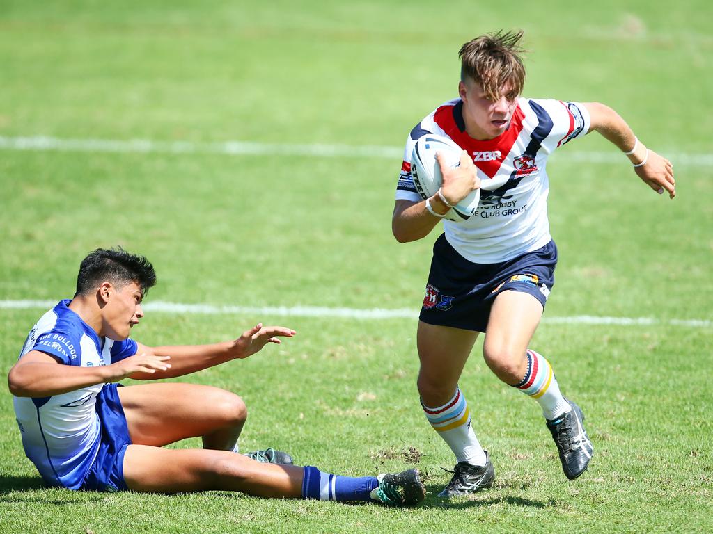 Blake Taaffe, playing for the Roosters in the SG Ball Cup. Picture: Peter Clark